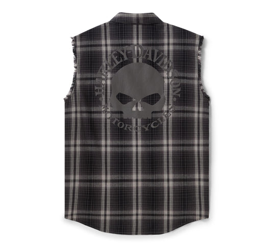 Men's Willie G Skull Reflective Plaid Blowout