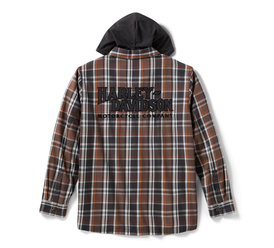 Men's Vintage Long Sleeve Hooded Shirt