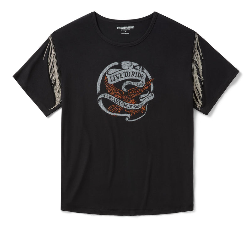 Load image into Gallery viewer, Women's Vintage Fringe Live to Ride Tee
