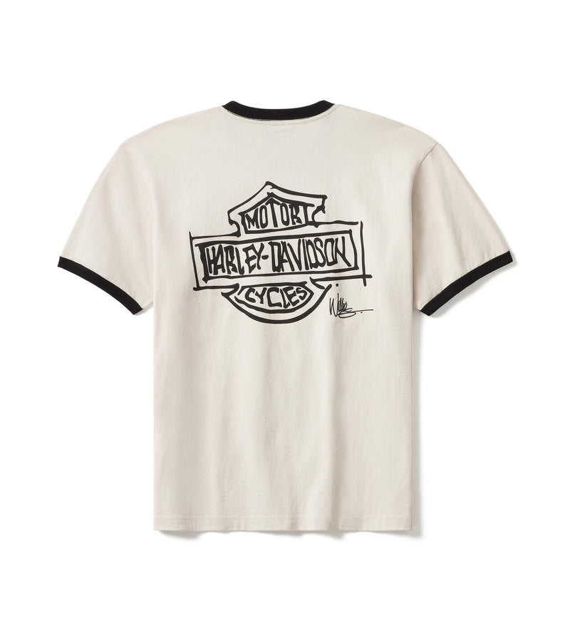 Load image into Gallery viewer, Willie G Sketch Art Ringer Tee - Parchment
