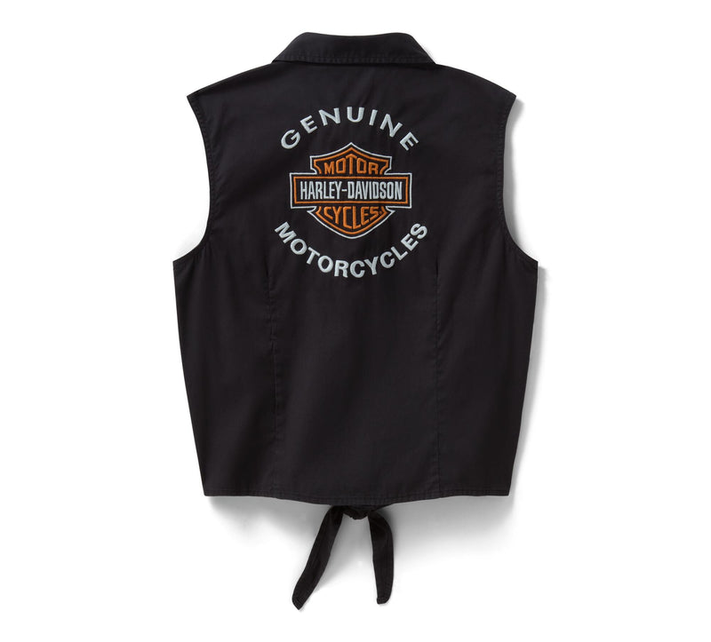 Load image into Gallery viewer, H-D® Essential Tie Front Top- Harley Black
