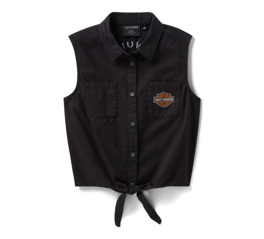 H-D® Essential Tie Front Top- Harley Black