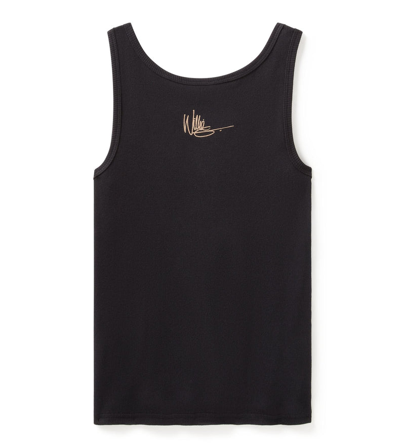 Load image into Gallery viewer, Women&#39;s Willie G Circle Skull Sketch Art Ribbed Tank - True Black
