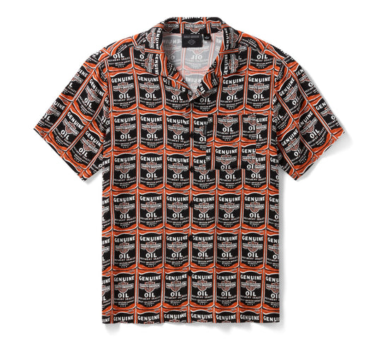 Men's H-D Essential Oil Can Aloha Shirt