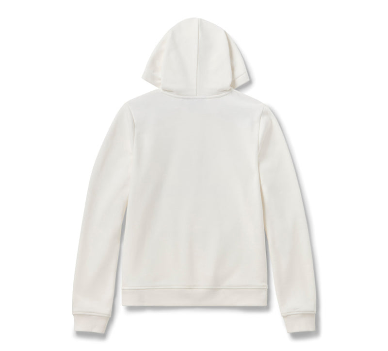 Load image into Gallery viewer, Women's Willie G Skull Bling PO Hoodie - Cloud Dancer
