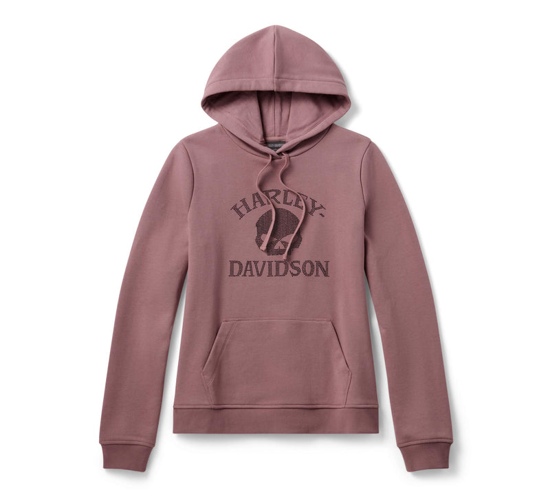 Load image into Gallery viewer, Women's Willie G Skull Bling PO Hoodie - Nostalgia Rose
