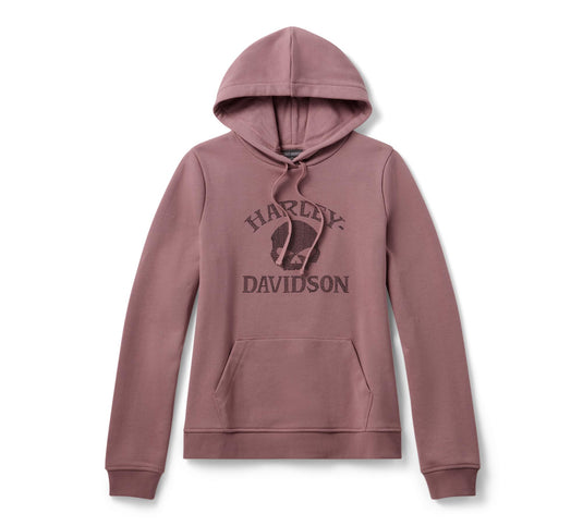 Women's Willie G Skull Bling PO Hoodie - Nostalgia Rose