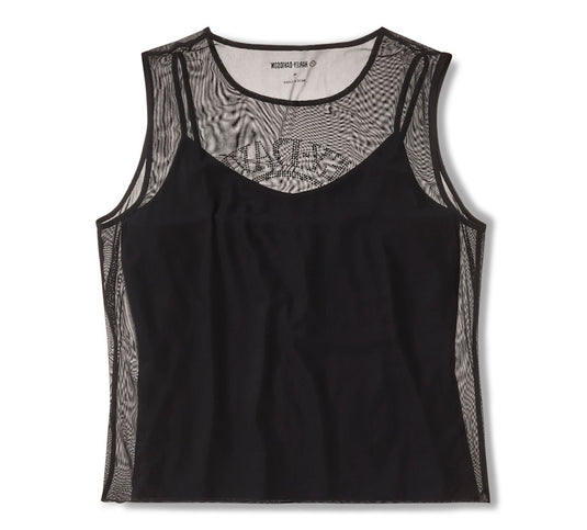 Women's Willie G Skull Bling Mesh Top - Harley Black
