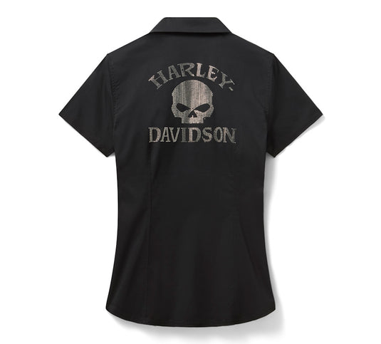 Women's Willie G Bling Garage Shirt - Harley Black