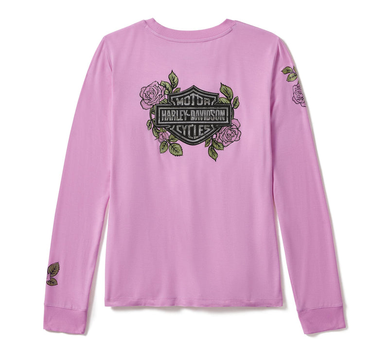 Load image into Gallery viewer, Rose &amp; Thorn Bling Long Sleeve Top - Orchid
