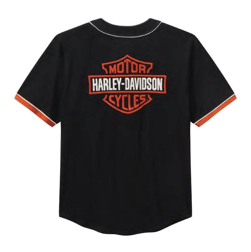 Load image into Gallery viewer, Harley-Davidson Baseball Jersey Essential Bar &amp; Shield black
