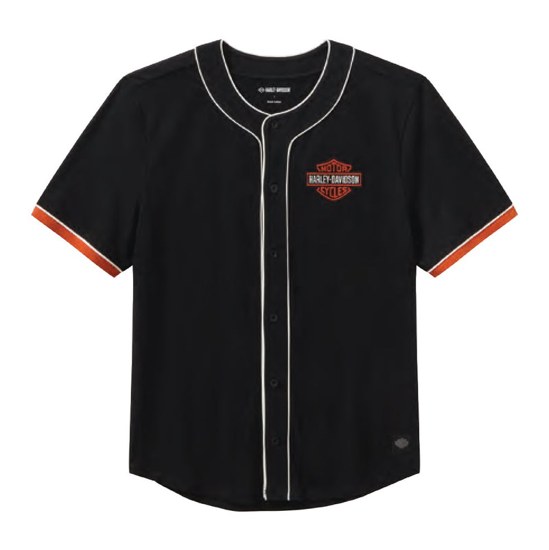 Load image into Gallery viewer, Harley-Davidson Baseball Jersey Essential Bar &amp; Shield black
