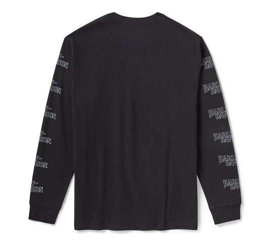 Men's H-D American Classic Eagle Long Sleeve Graphic Tee - Harley Black