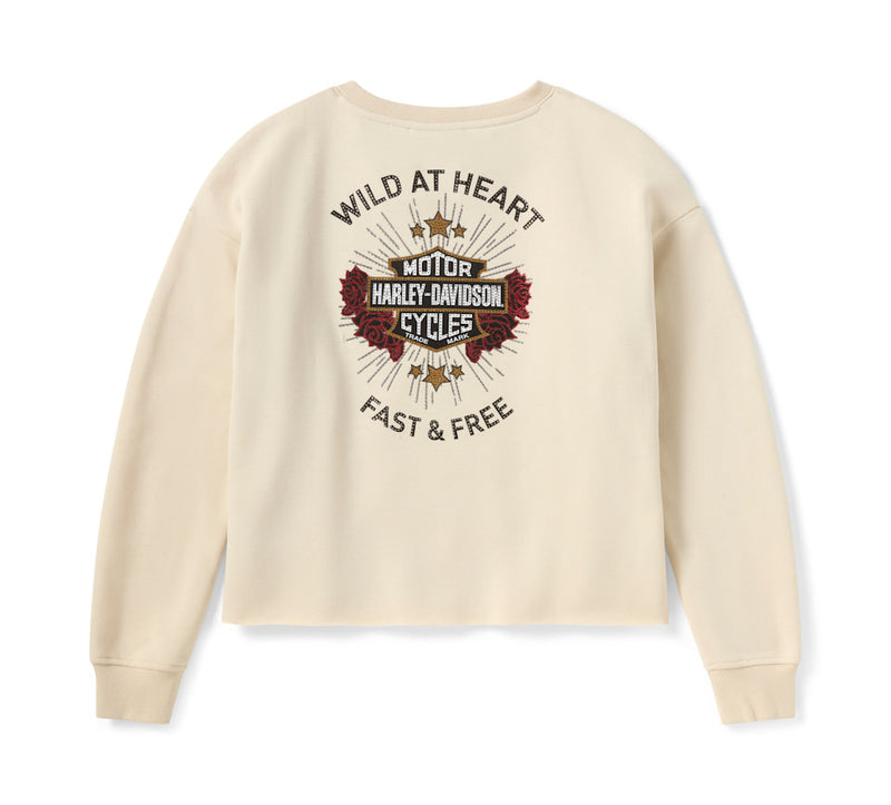 Load image into Gallery viewer, Women's Iron Rose Fleece Crew - Birch
