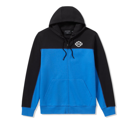 Men's H-D TECH Gaiter Full Zip - Colourblock Nebulas Blue and Harley Black