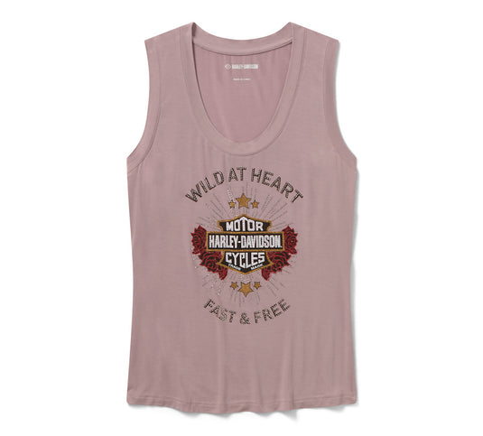 Women's Bling Iron Rose Tank