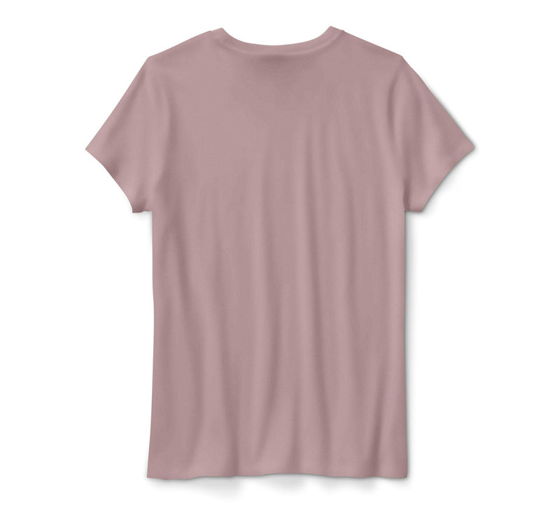 Load image into Gallery viewer, Women's H-D Standard Bar &amp; Shield Tee - Dusty Mauve
