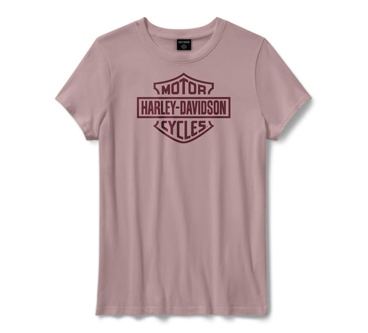 Women's H-D Standard Bar & Shield Tee - Dusty Mauve