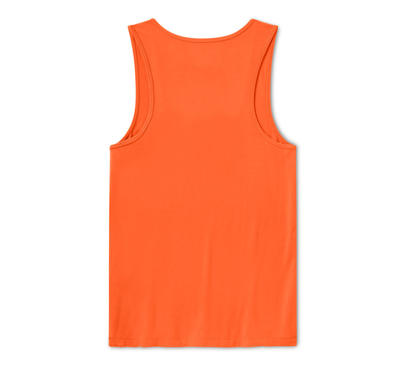 Load image into Gallery viewer, Women's Bling Live to Ride Notch Neck Tank - Harley Orange
