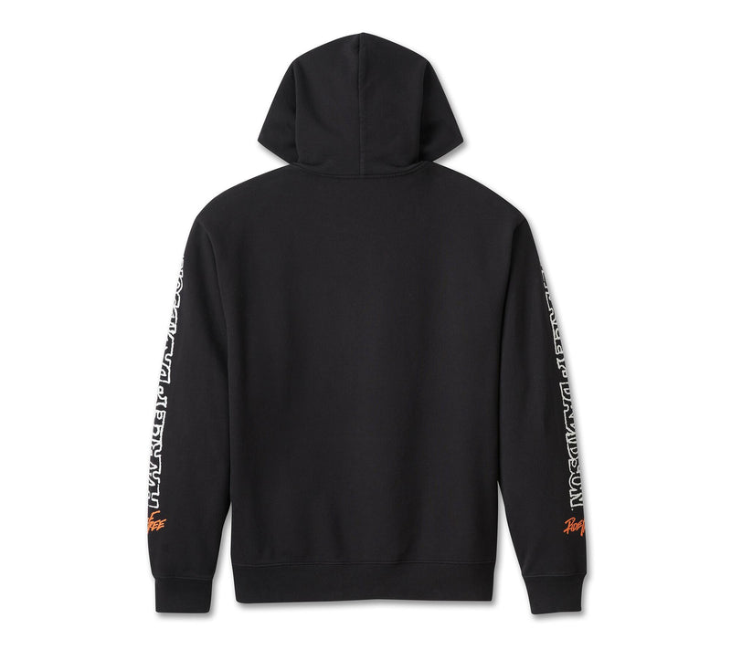 Load image into Gallery viewer, Willie G Winged Wheel Pullover Hoodie - True Black
