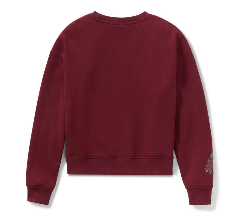 Load image into Gallery viewer, Women&#39;s Serpent Rose Bling Fleece - Maroon Banner
