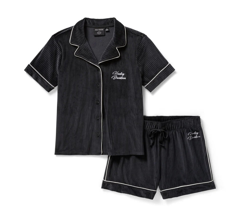Load image into Gallery viewer, Women&#39;s Velour Pajama Short Set
