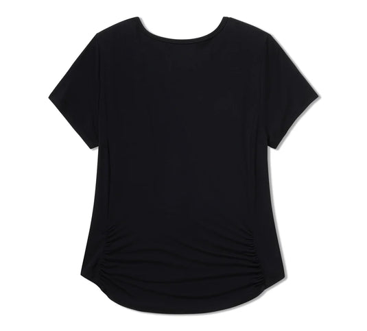 Women's Beveled Bar & Shield Bling Top - Harley Black