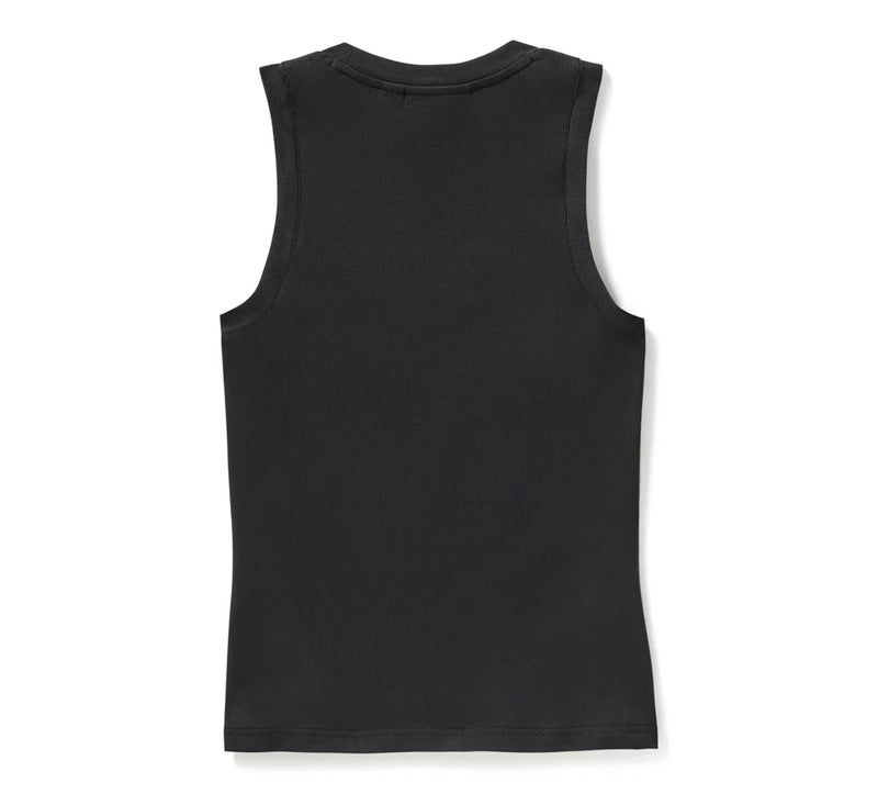 Load image into Gallery viewer, Women&#39;s Serpent Rose Bling Ribbed Tank - Harley Black
