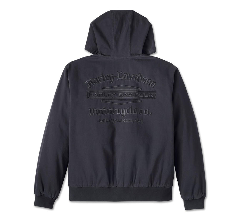 Load image into Gallery viewer, Bar &amp; Shield Workwear Hooded Jacket - Harley Black
