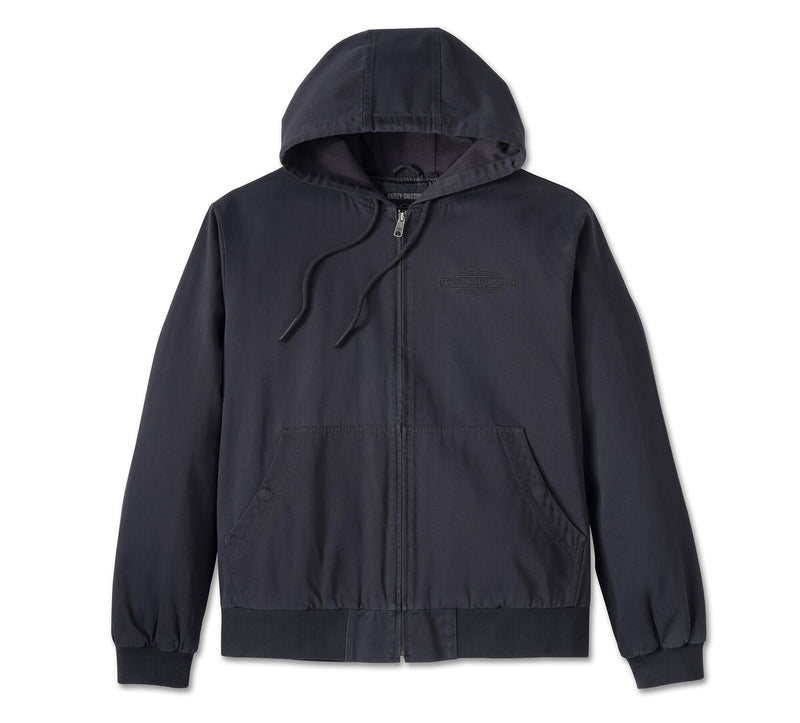 Load image into Gallery viewer, Bar &amp; Shield Workwear Hooded Jacket - Harley Black
