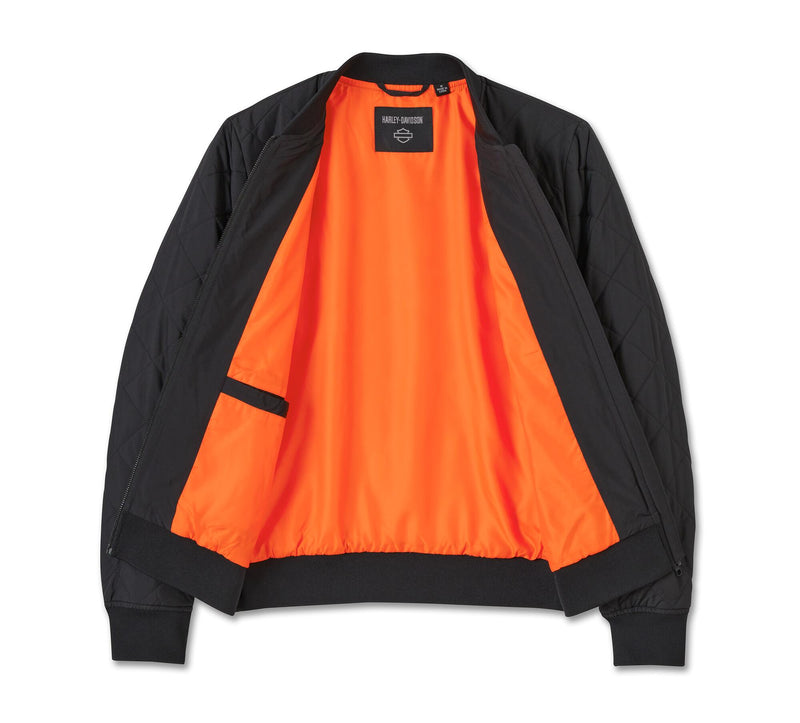 Load image into Gallery viewer, Women&#39;s Old English Rose Quilted Bomber
