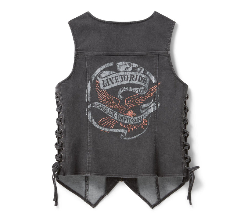 Load image into Gallery viewer, Women's Live to Ride Denim Vest
