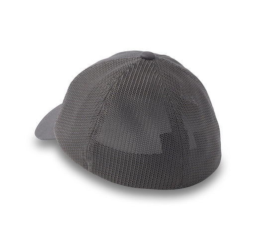 H-D Oil Can Bar & Shield Stretch-Fit Cap - Blackened Pearl Heather