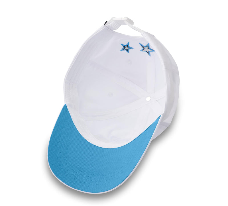 Load image into Gallery viewer, Women&#39;s Three Stars Bar &amp; Shield Adjustable Cap - Bright White
