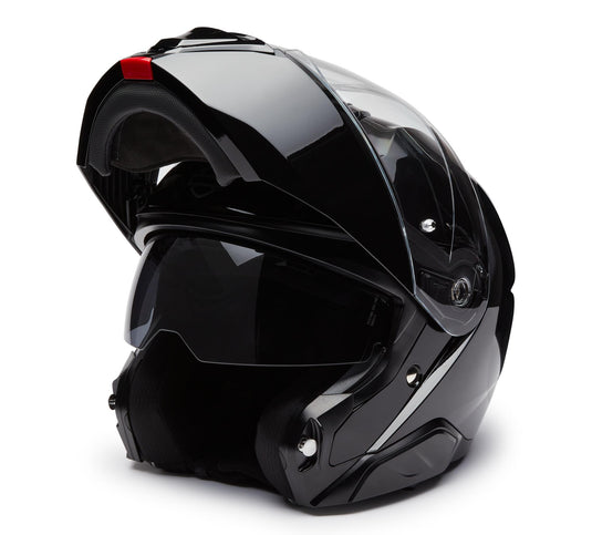 gloss black hjc helmets H-D Capstone Sun Shield III H35 Modular Helmet- Gloss Black – West Coast Harley-Davidson