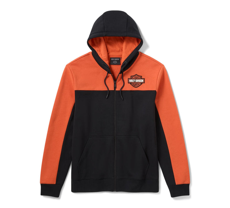 Load image into Gallery viewer, Harley-Davidson Men's Black/Orange Knit Hoodie
