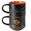 H-D Open B&S Embossed Coffee Mug Set