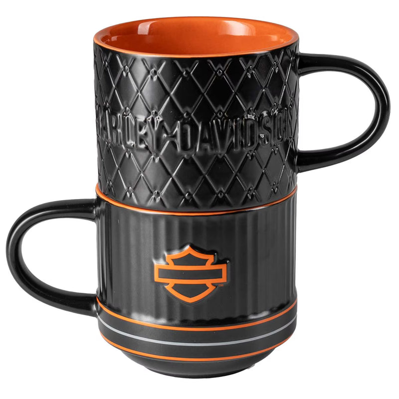 Load image into Gallery viewer, H-D Open B&amp;S Embossed Coffee Mug Set
