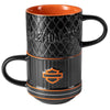 H-D Open B&S Embossed Coffee Mug Set