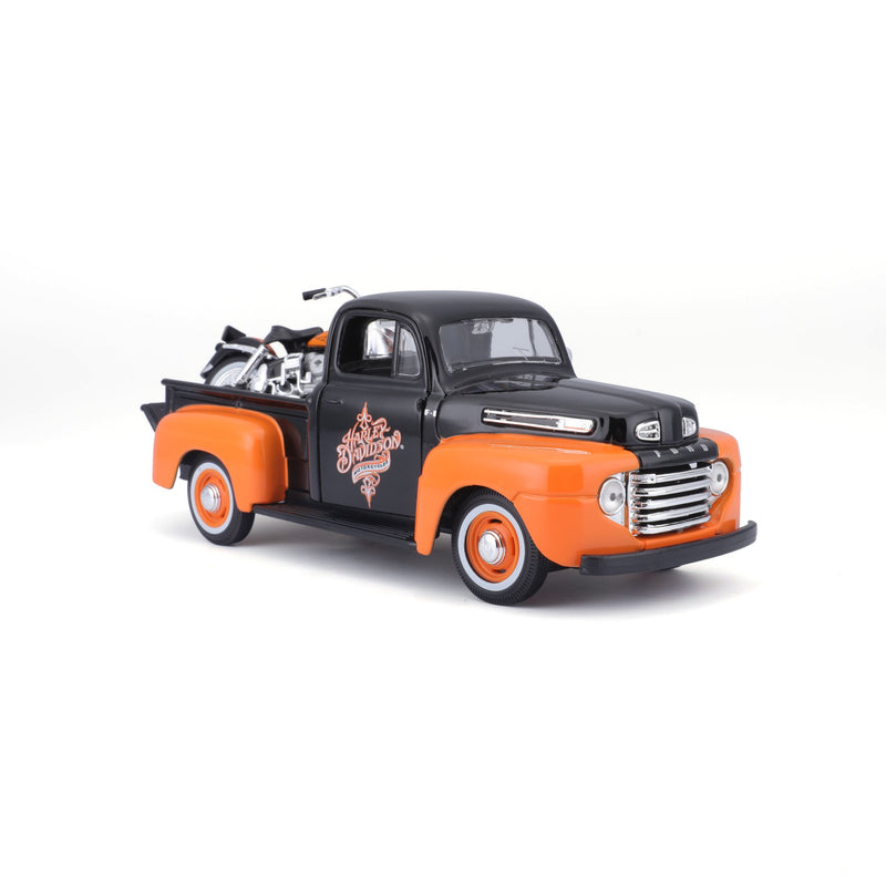 Load image into Gallery viewer, 1:24 Harley-Davidson Custom Ford pick-up with FLH Duo Glide
