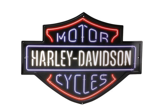 Harley-Davidson Neon Bar and Shield Tin Sign