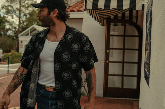 Men's Willie G Skull Aloha Shirt