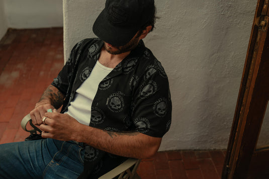 Men's Willie G Skull Aloha Shirt