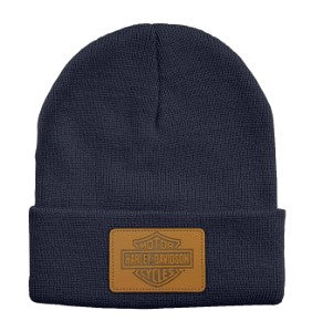 Load image into Gallery viewer, B&amp;S Patch Navy Dealer Beanie
