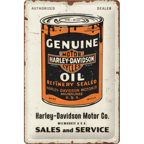 Prime - Harley-Davidson Genuine Oil Can Tin Sign -