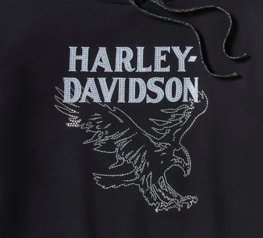 Harley-Davidson - Women's Bling Raw Edge Hoodie - Harley Black -