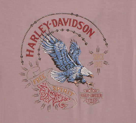 Harley-Davidson - Women's Bling Thorns & Talons V-Neck - Dusty Mauve -