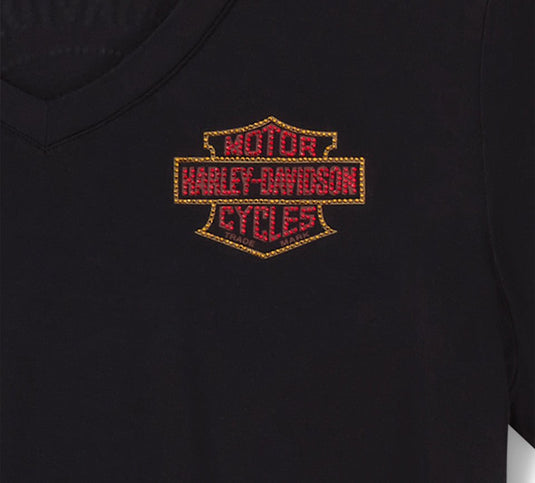 Harley-Davidson - Women's Bling Thorns & Talons V-Neck - Harley Black -
