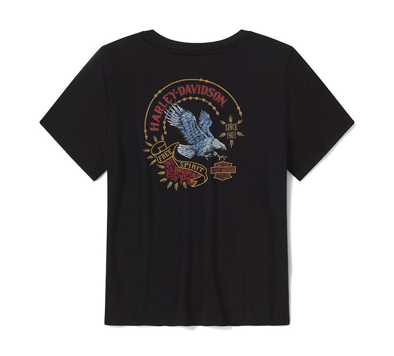 Load image into Gallery viewer, Harley-Davidson - Women's Bling Thorns &amp; Talons V-Neck - Harley Black -
