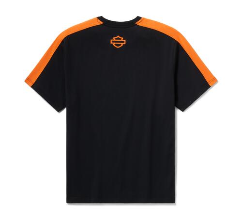Men's H-D TECH Coolmax Tee - Harley Black and Harley Orange